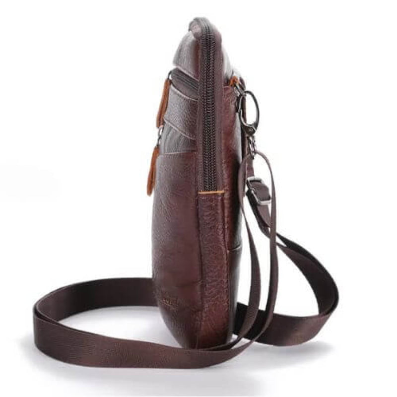 Bolsa Transversal Artesanal Couro Legítimo Unbu