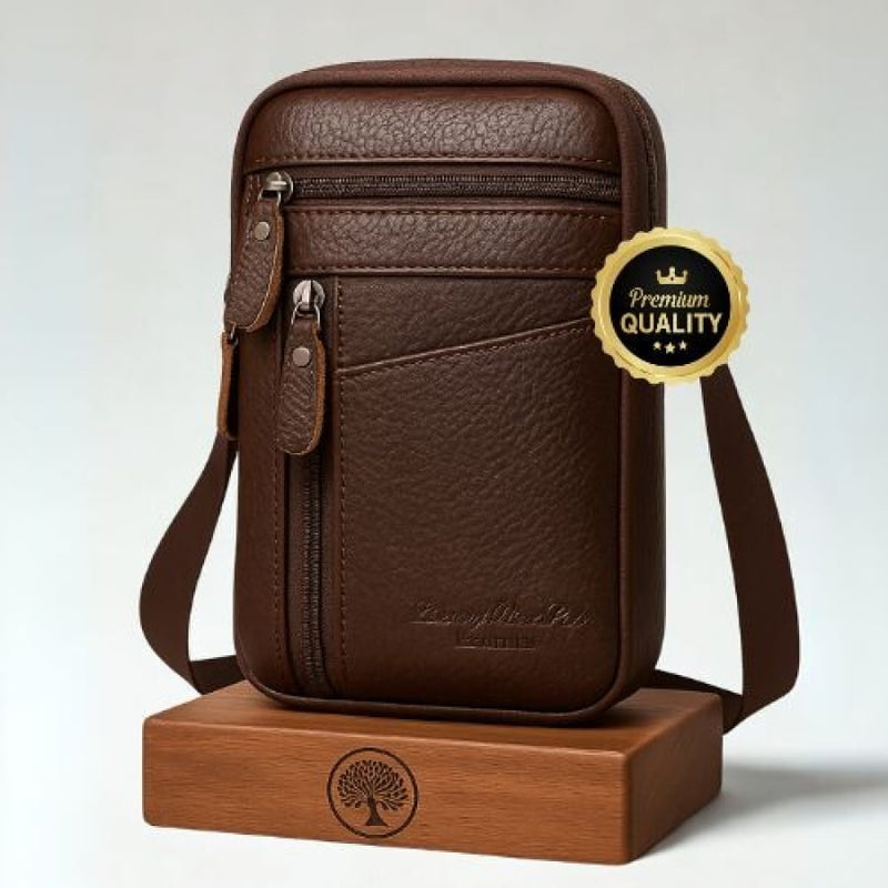Bolsa Transversal Artesanal Couro Legítimo Unbu