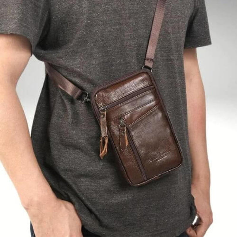 Bolsa Transversal Artesanal Couro Legítimo Unbu