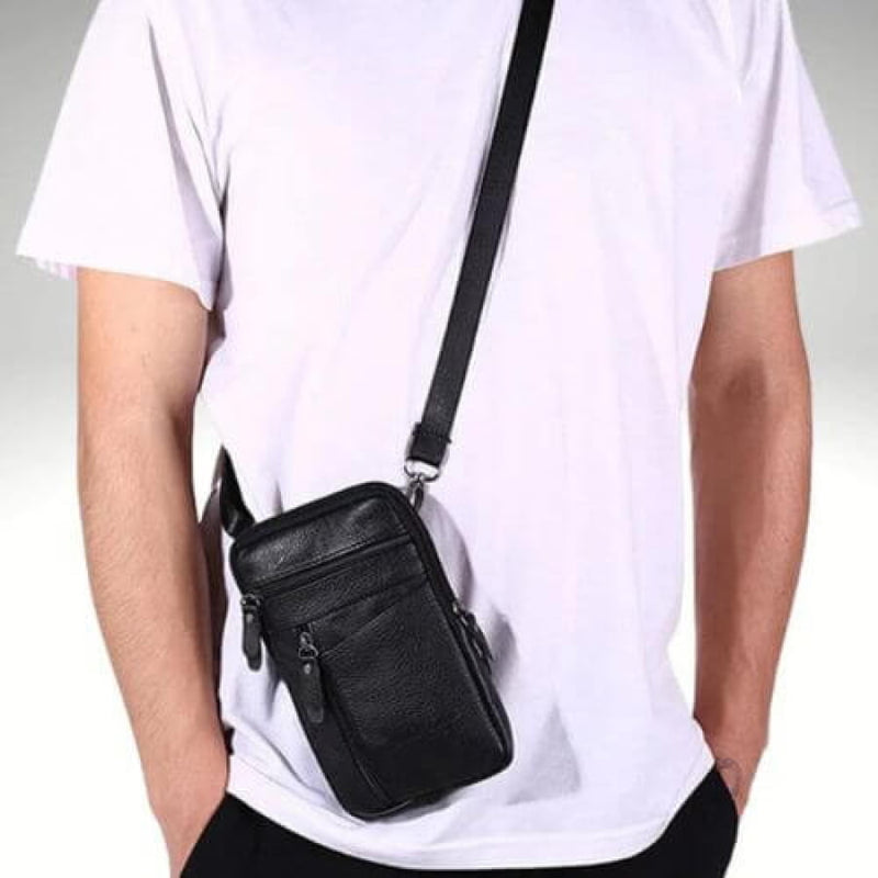 Bolsa Transversal Artesanal Couro Legítimo Unbu