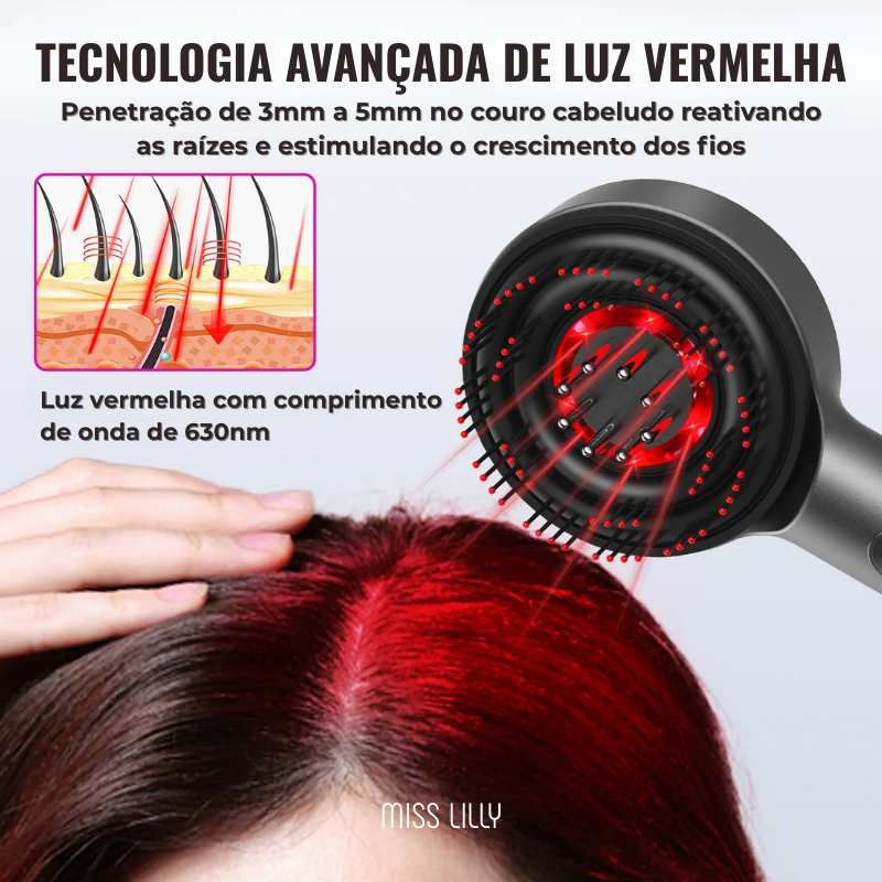 LumiHair - Escova 3 em 1 para fortalecimento dos fios