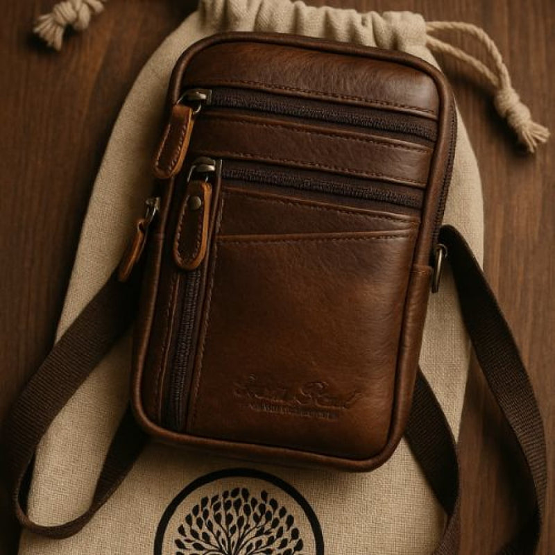 Bolsa Transversal Artesanal Couro Legítimo Unbu